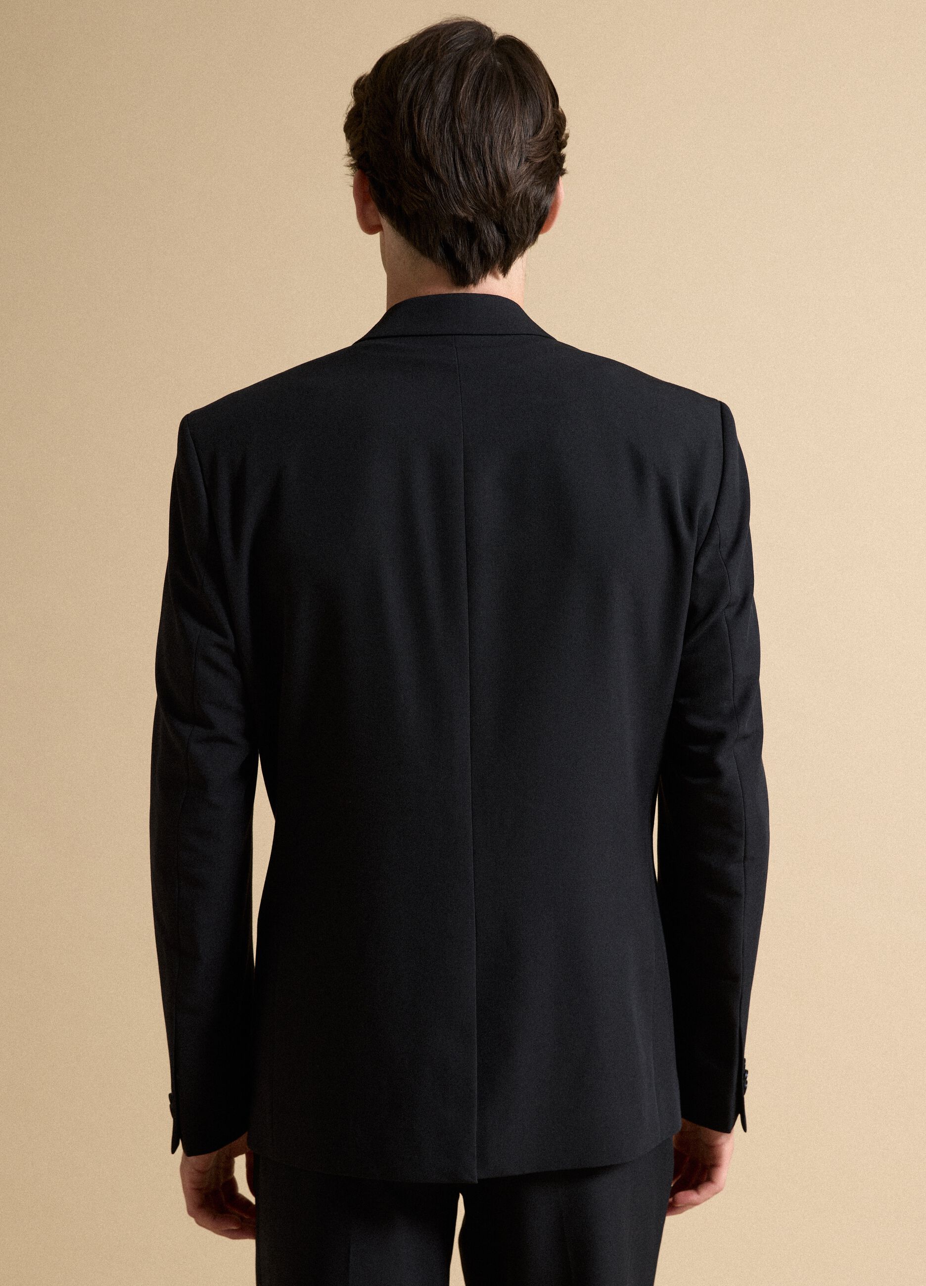 Blazer nero slim fit foderato con rever classici