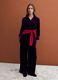 Purple wide-leg trousers in stretch velvet-effect fabric_0