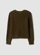 Green stretch wool cardigan with deep V-neck, oversized fit_2
