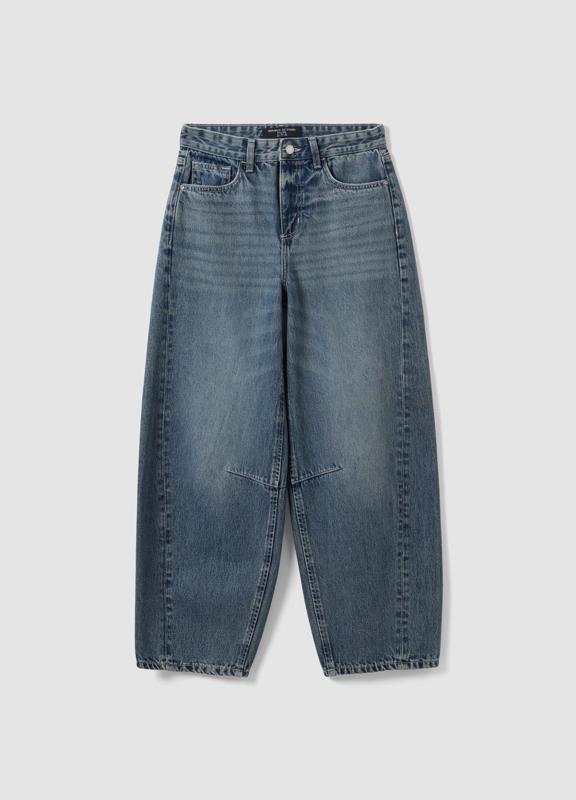Pure cotton denim balloon-fit jeans