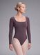 Mauve breathable stretch bodysuit with wide neckline ALTAVIA STUDIO_2
