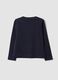 Blue stretch cotton crew-neck T-shirt_1