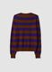 Purple pure wool striped crew-neck jumper_6