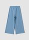 Pantaloni azzurri in puro cotone con vita elasticizzata regular fit_1