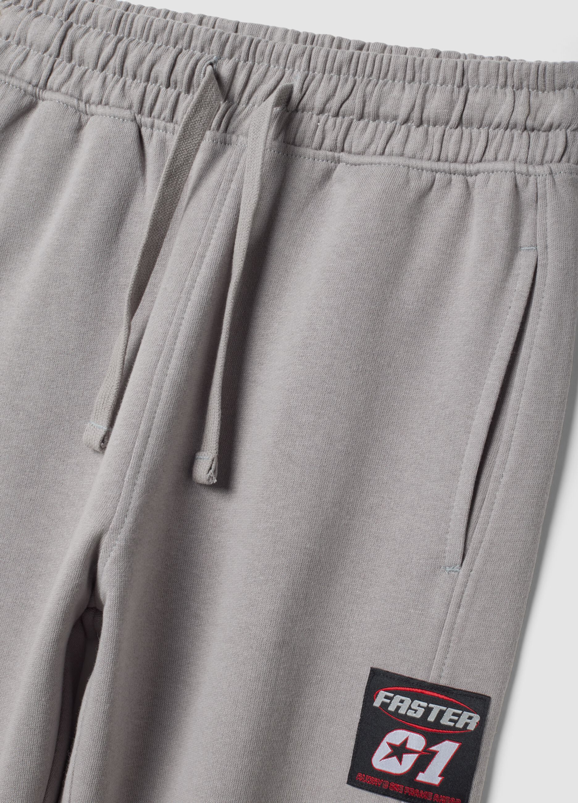 Pantaloni jogger grigi in puro cotone relaxed fit