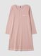Camicia da notte blu in puro cotone organico con girocollo_0