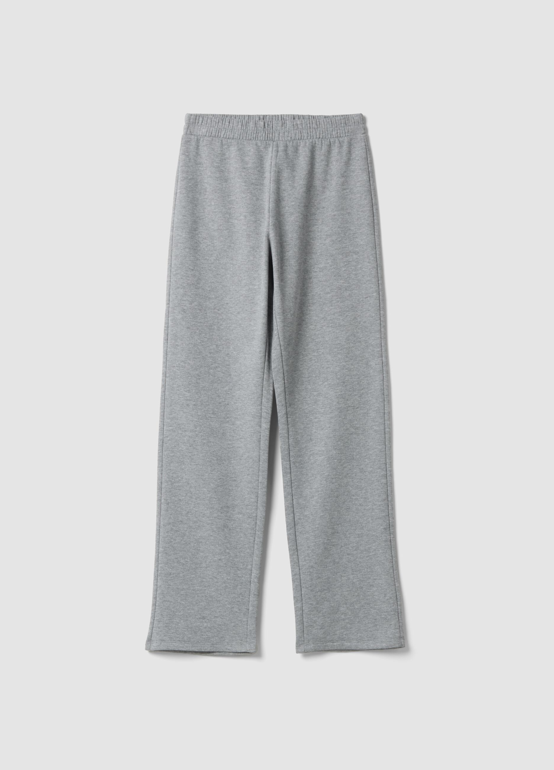Grey cotton-blend joggers with elasticated waist, regular fit