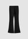 Black flared leggings in stretch fabric_2