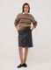 Maglia marrone jacquard con Collo rialzato_1