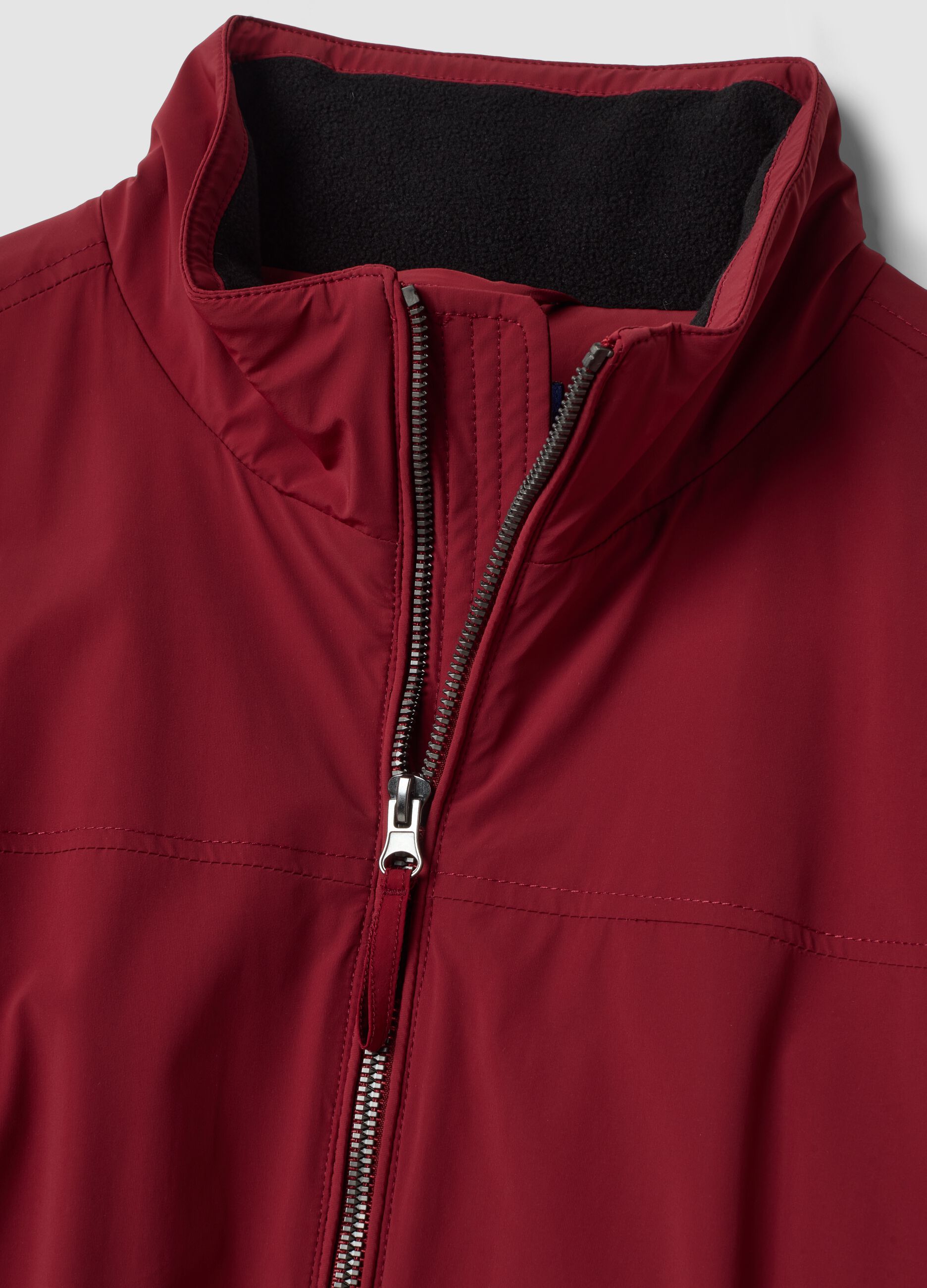 Red stretch-fabric jacket with zip