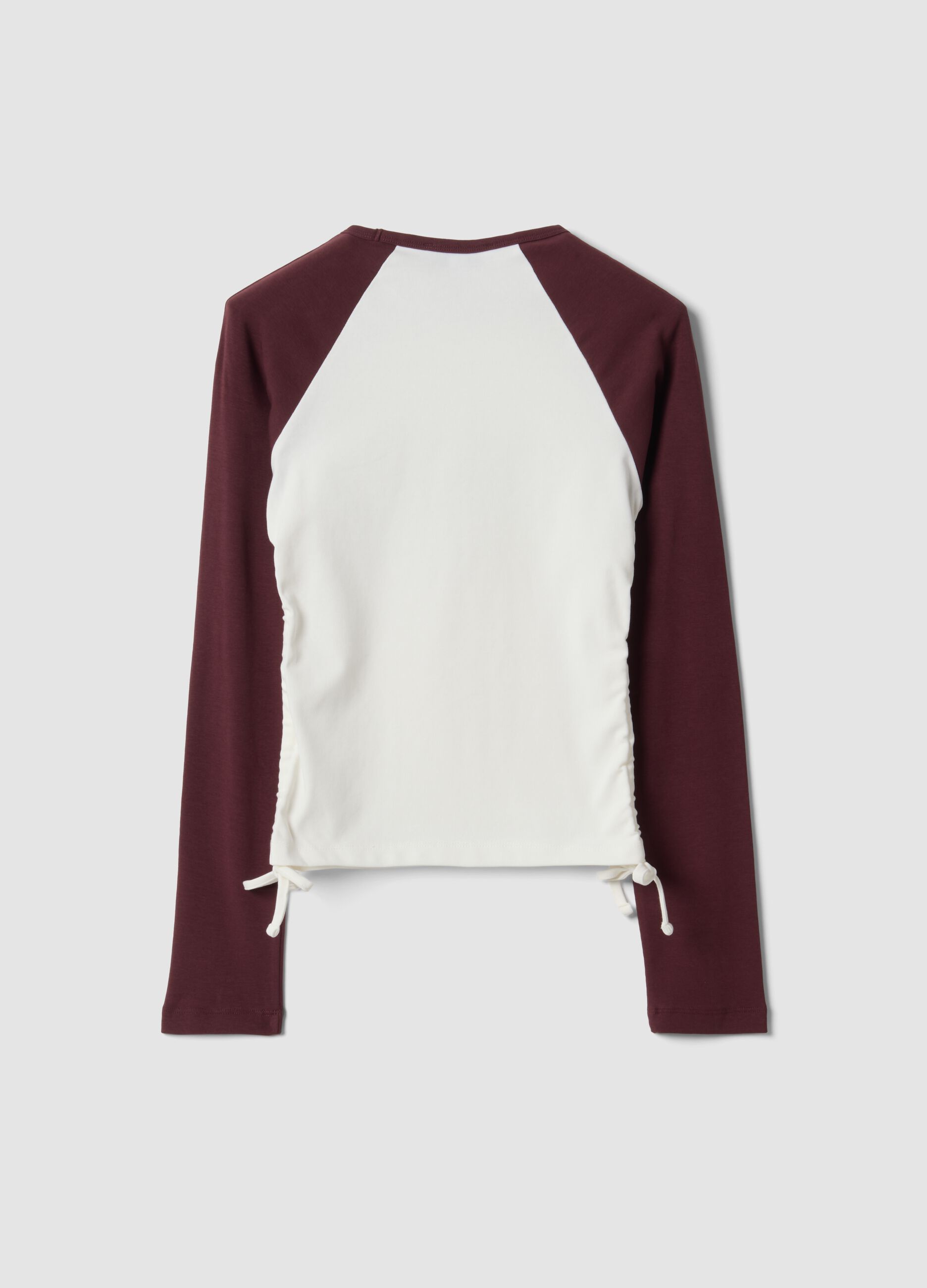 White stretch cotton crew-neck T-shirt