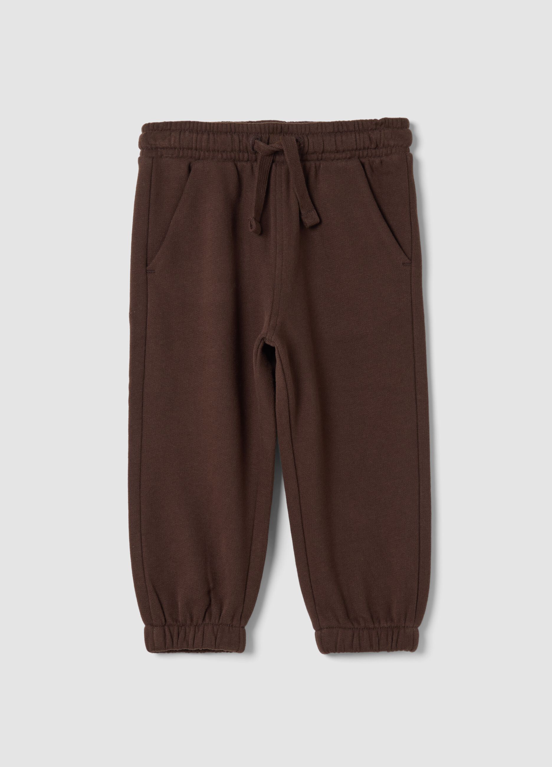 Pantaloni jogger marrone in puro cotone organico