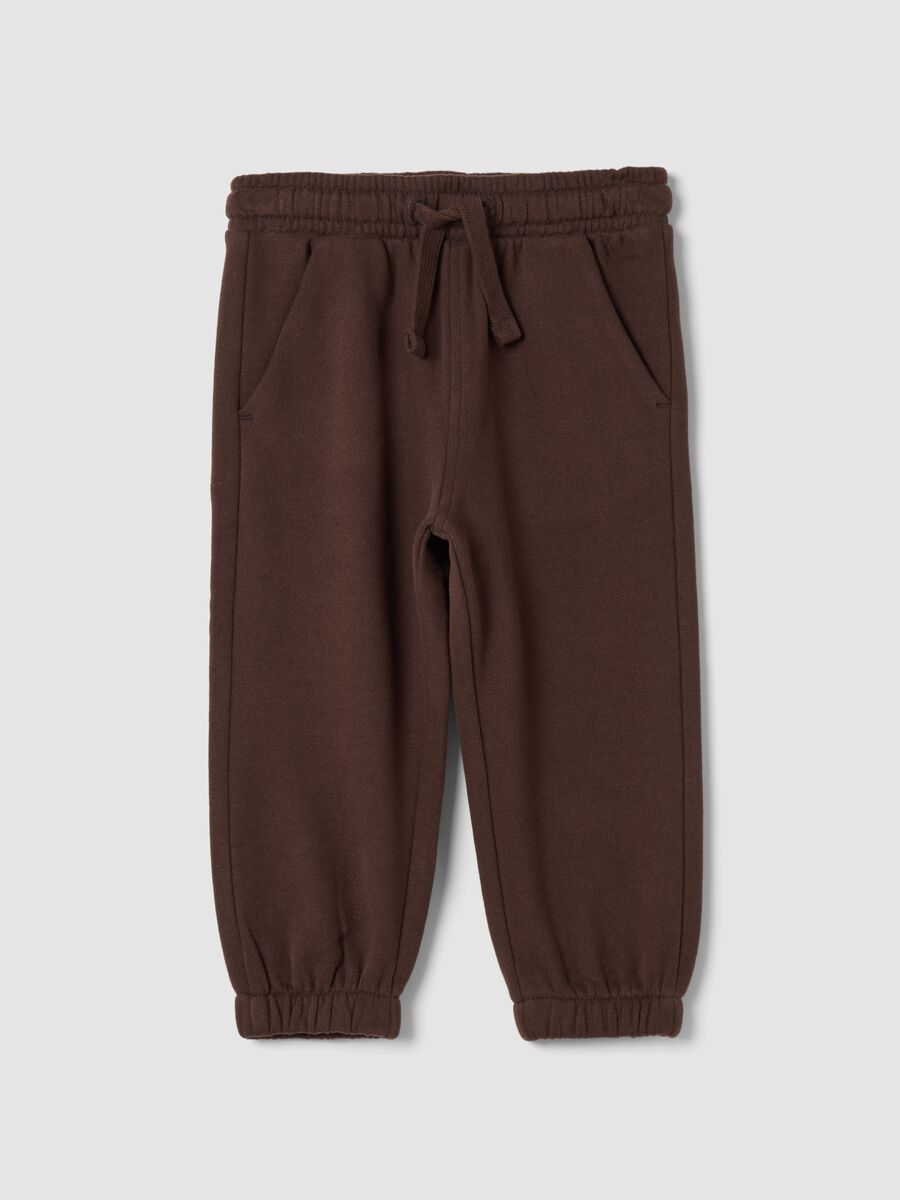 Brown jogger trousers in pure organic cotton_0