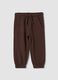 Pantaloni jogger marrone in puro cotone organico_0