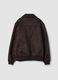 Giubbotto marrone scuro regular fit con collo effetto_2