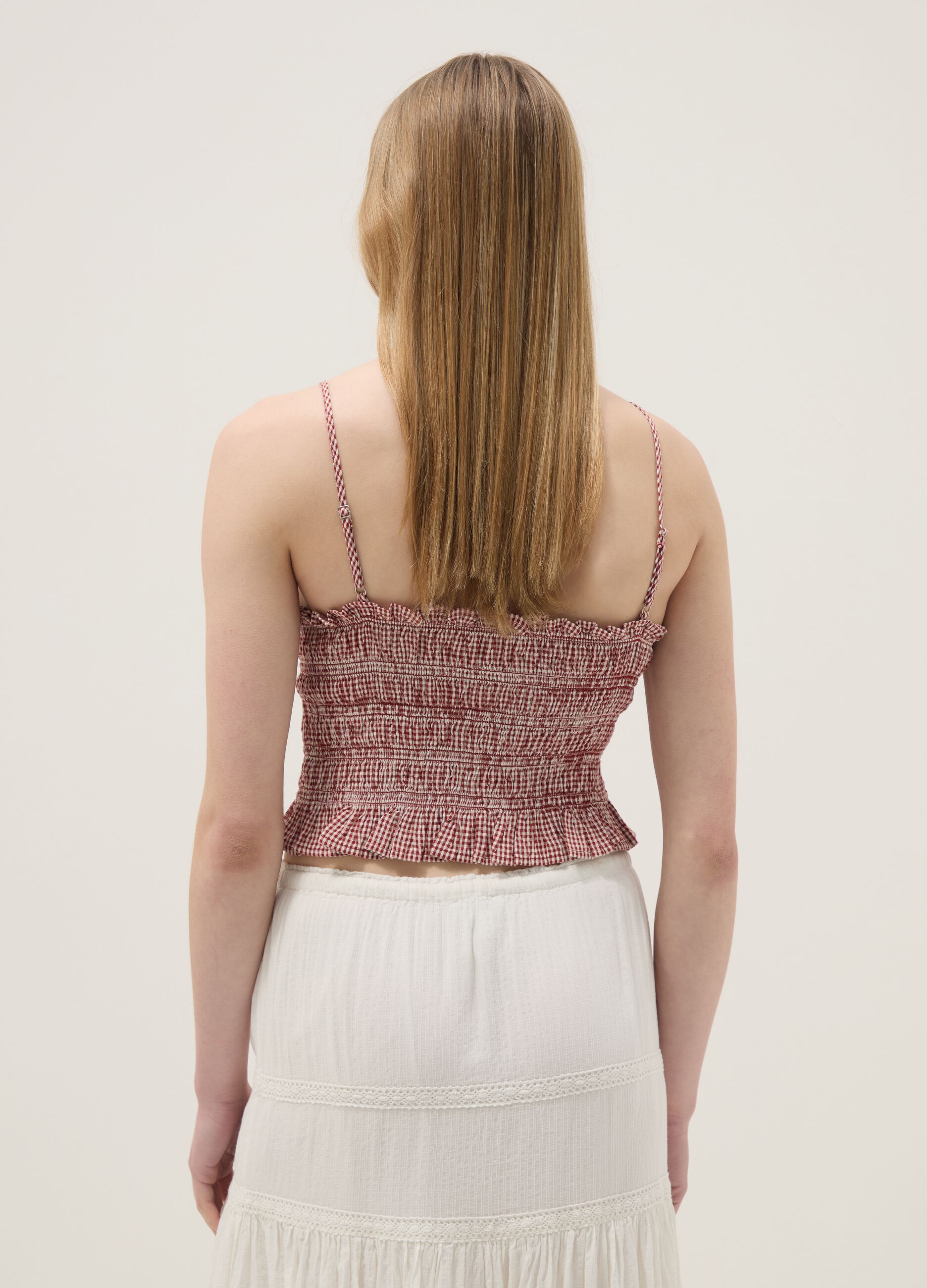 Multicolour striped pure cotton slim fit tank top