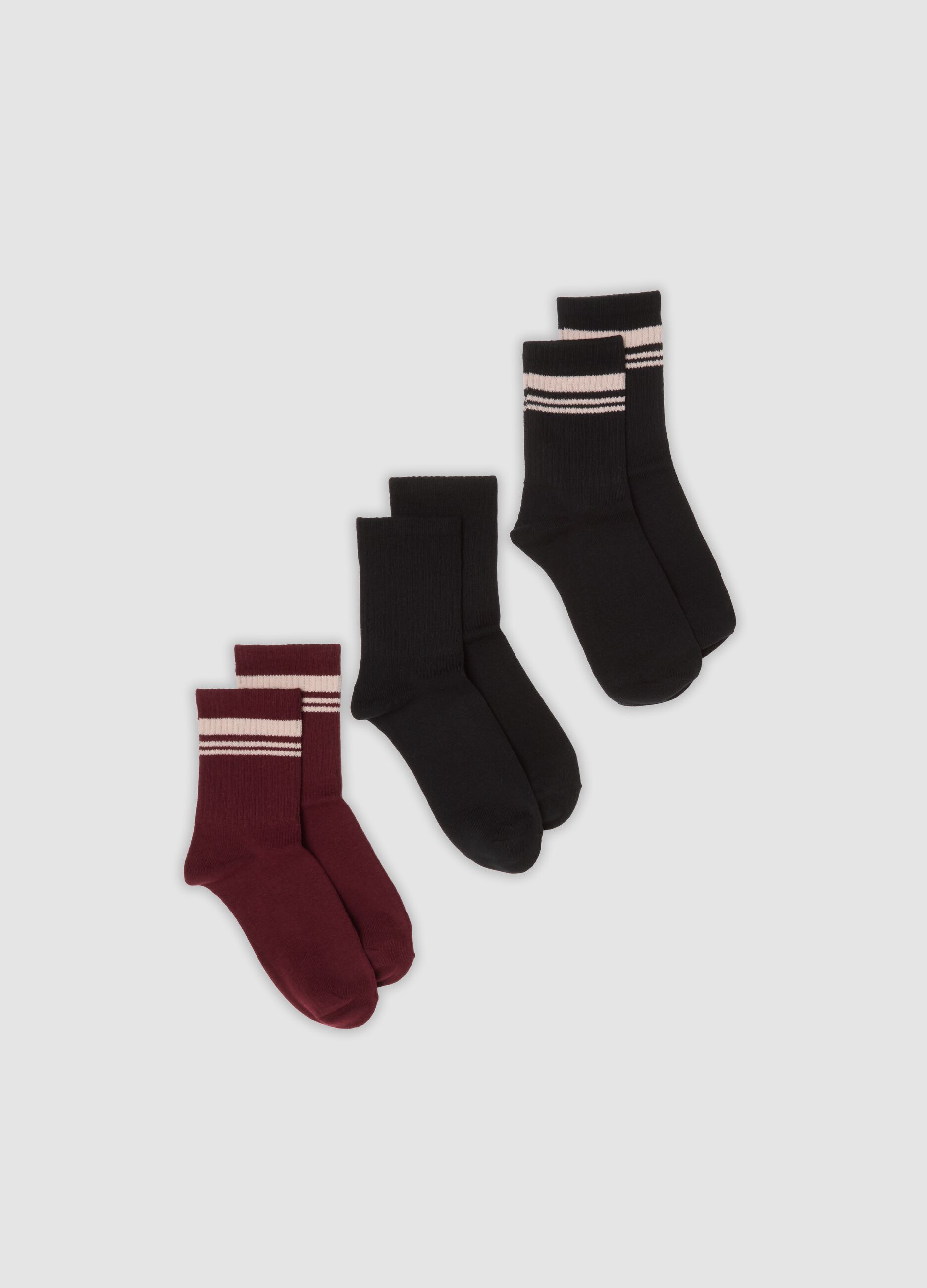 Three-pack of multicolour socks in stretch organic cotton