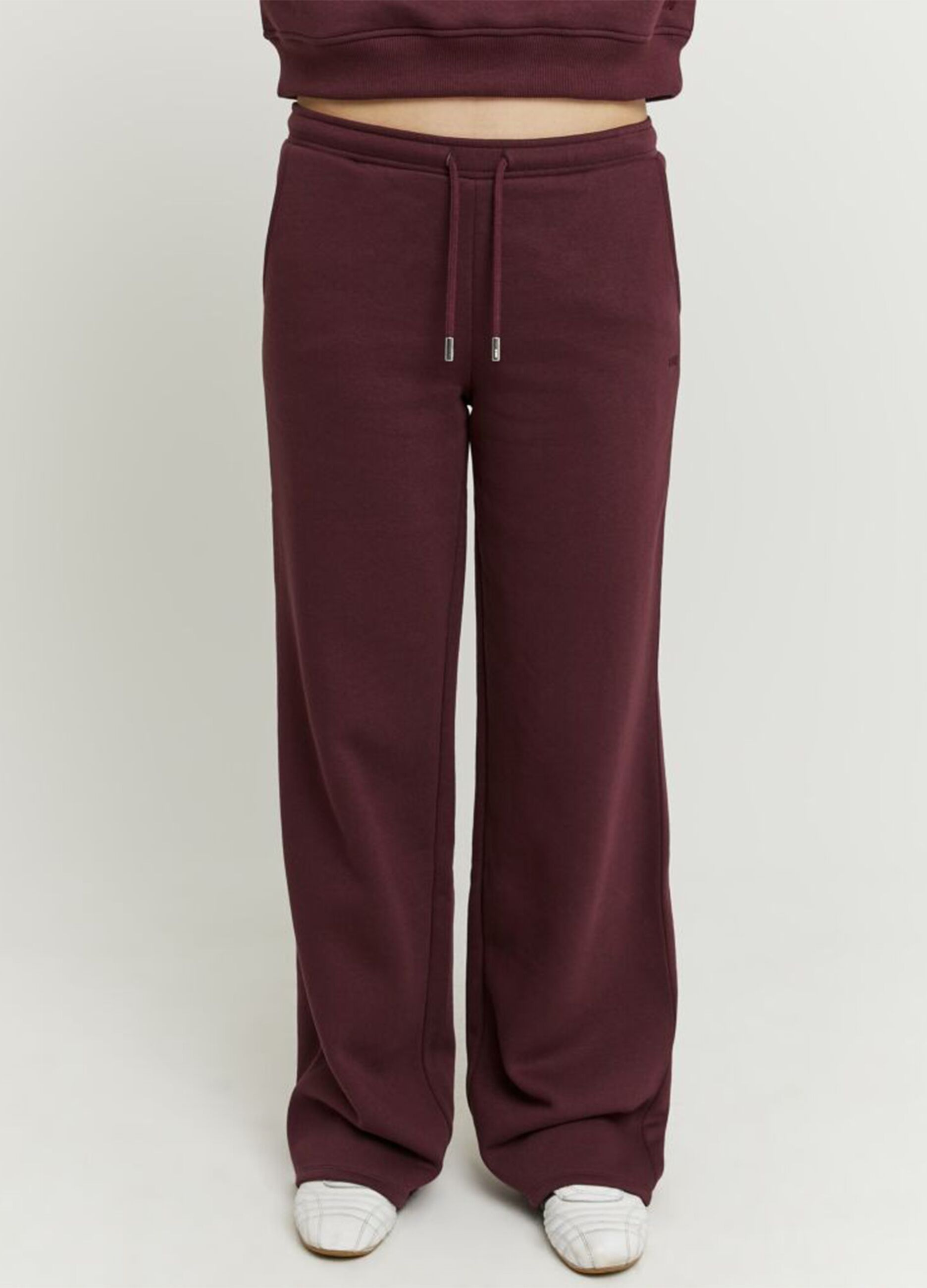 Purple Cotton Blend Regular Fit Trousers