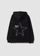 Girls&rsquo; black cotton-blend zip hoodie, regular fit_5