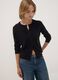 Black crew-neck regular-fit cardigan with buttons_0