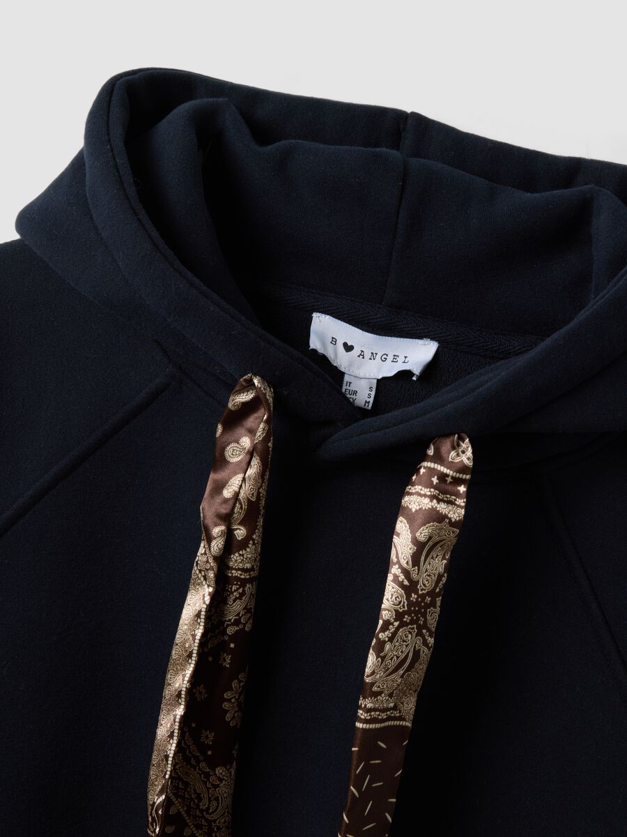 Blue regular-fit stretch sweatshirt with bow detail_1