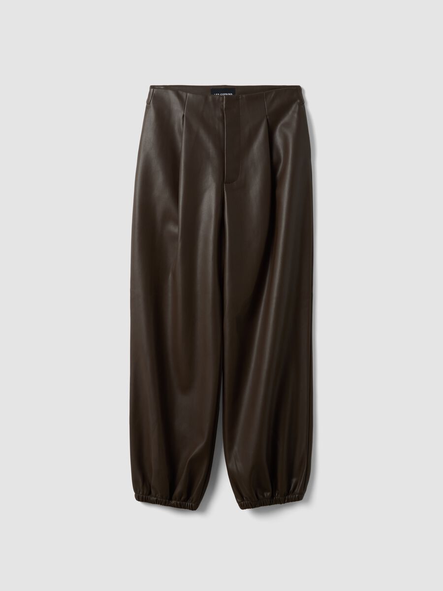Brown barrel-fit trousers with regular waist_4