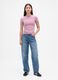 Short-sleeve pink stretch T-shirt_1