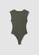 Green stretch jersey bodysuit with ruching, regular fit_6