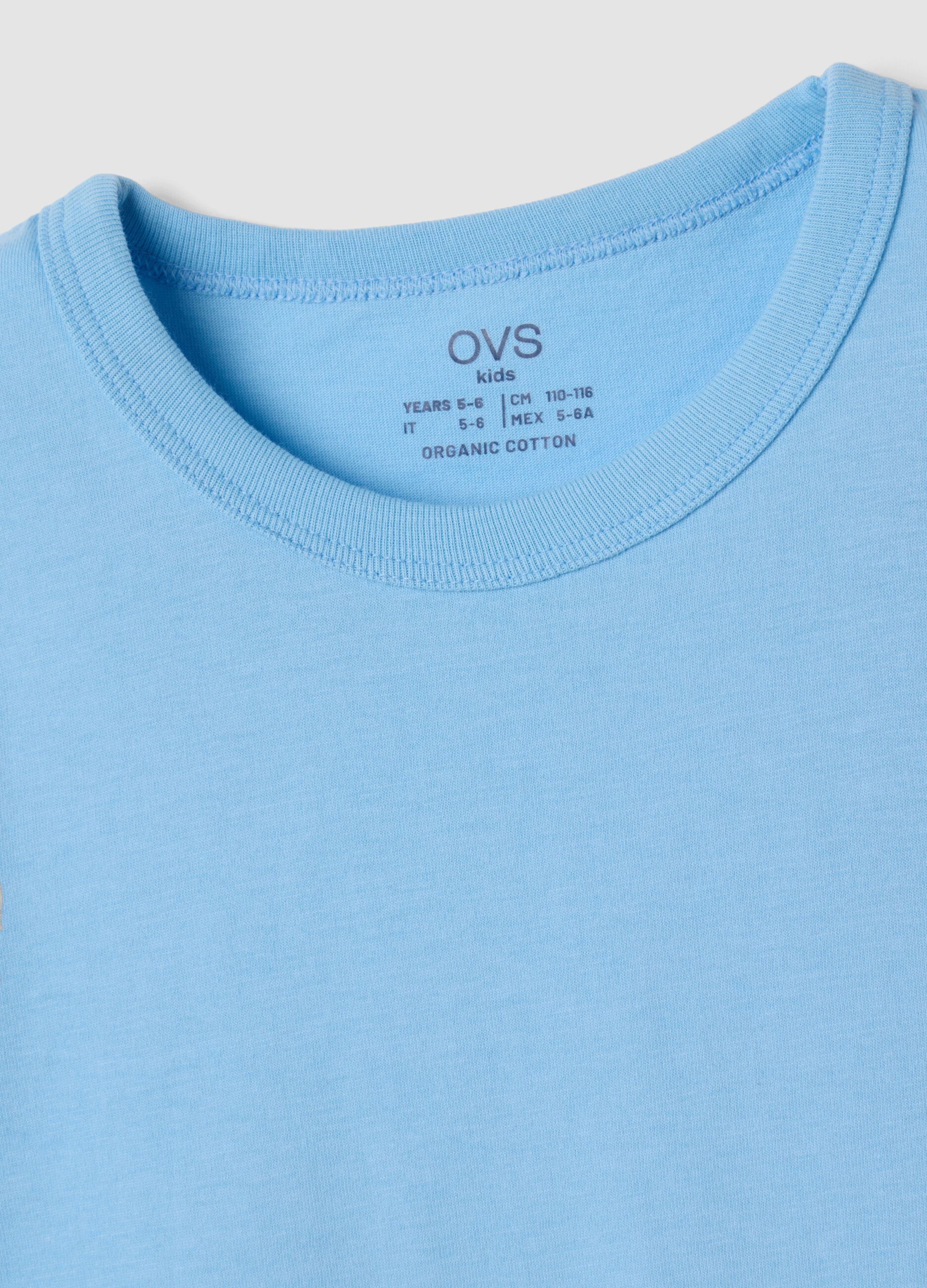 2-pack light blue and navy crew-neck T-shirts in pure organic cotton