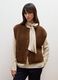 Gilet arancione in misto lana con bottoni_2