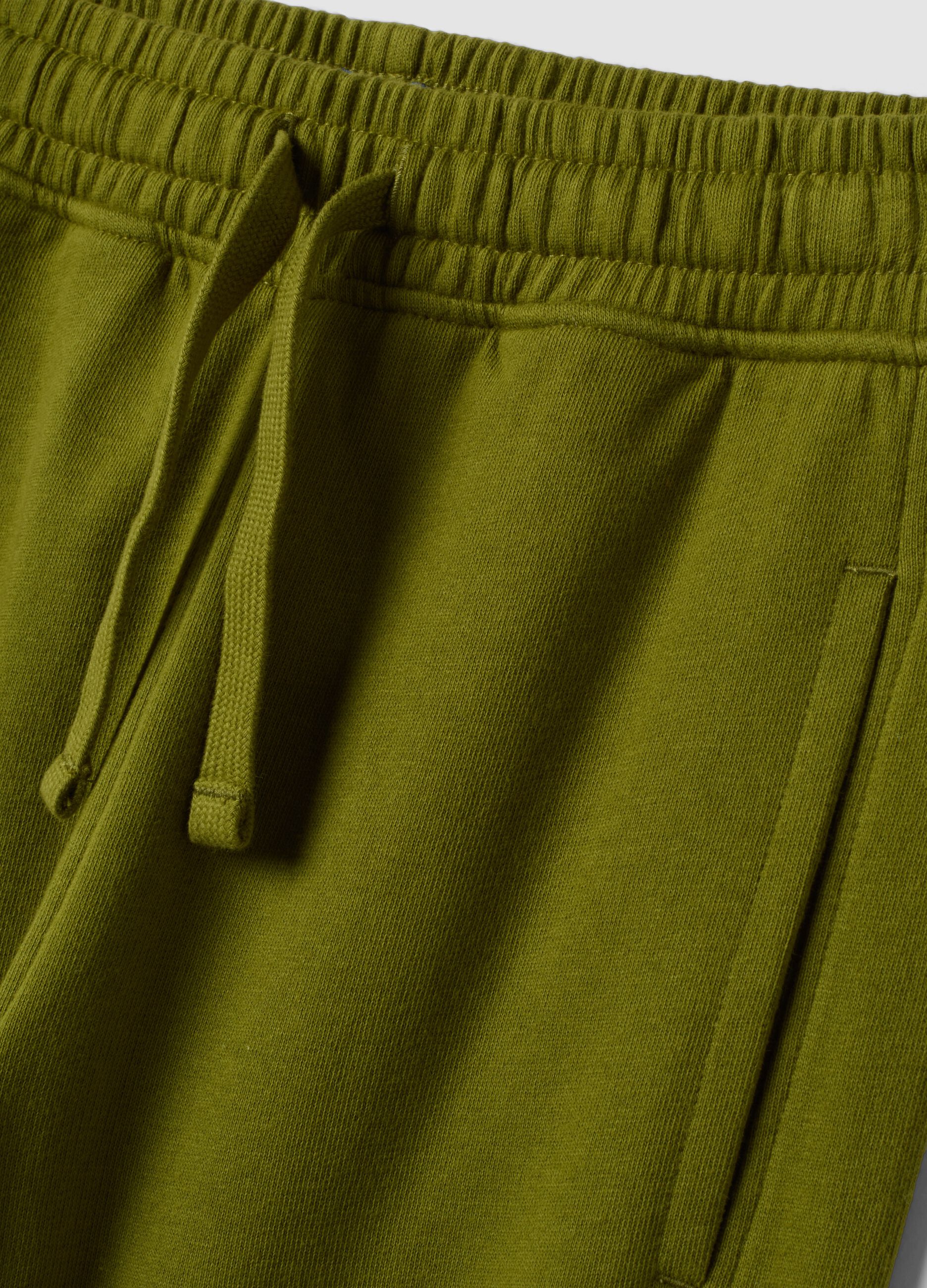 Pantaloni jogger verdi in puro cotone con fondo elastico