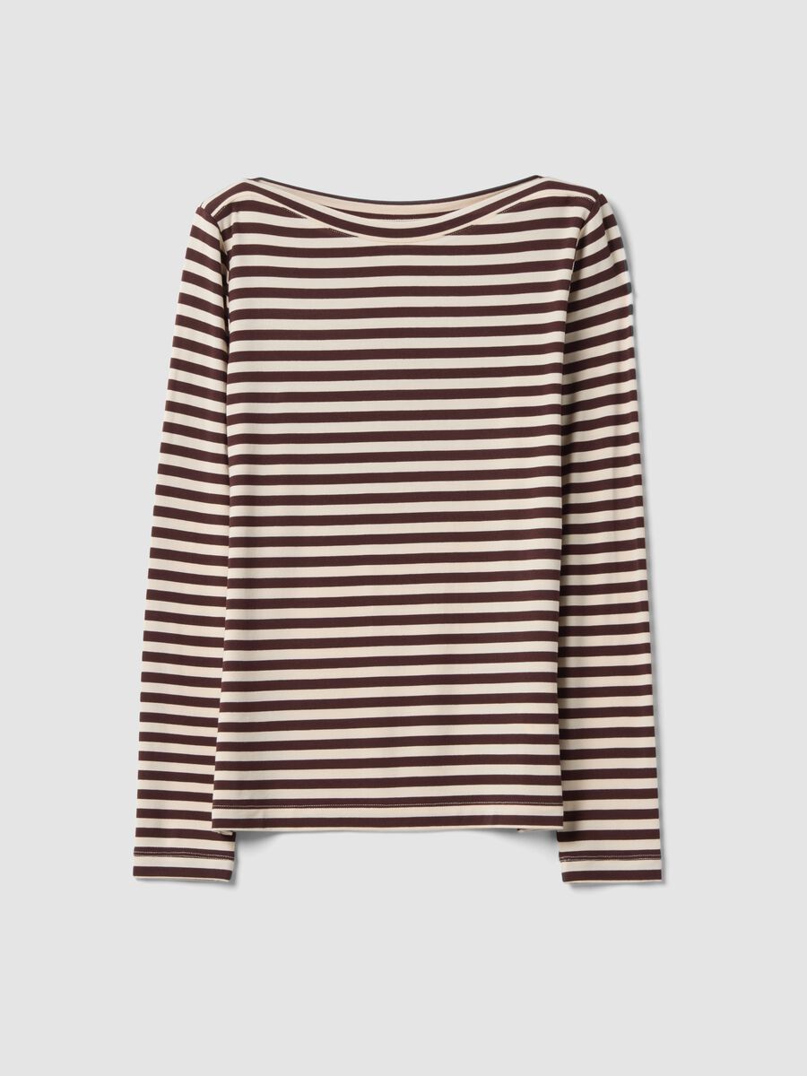 Multicolour striped slim-fit stretch viscose T-shirt_4