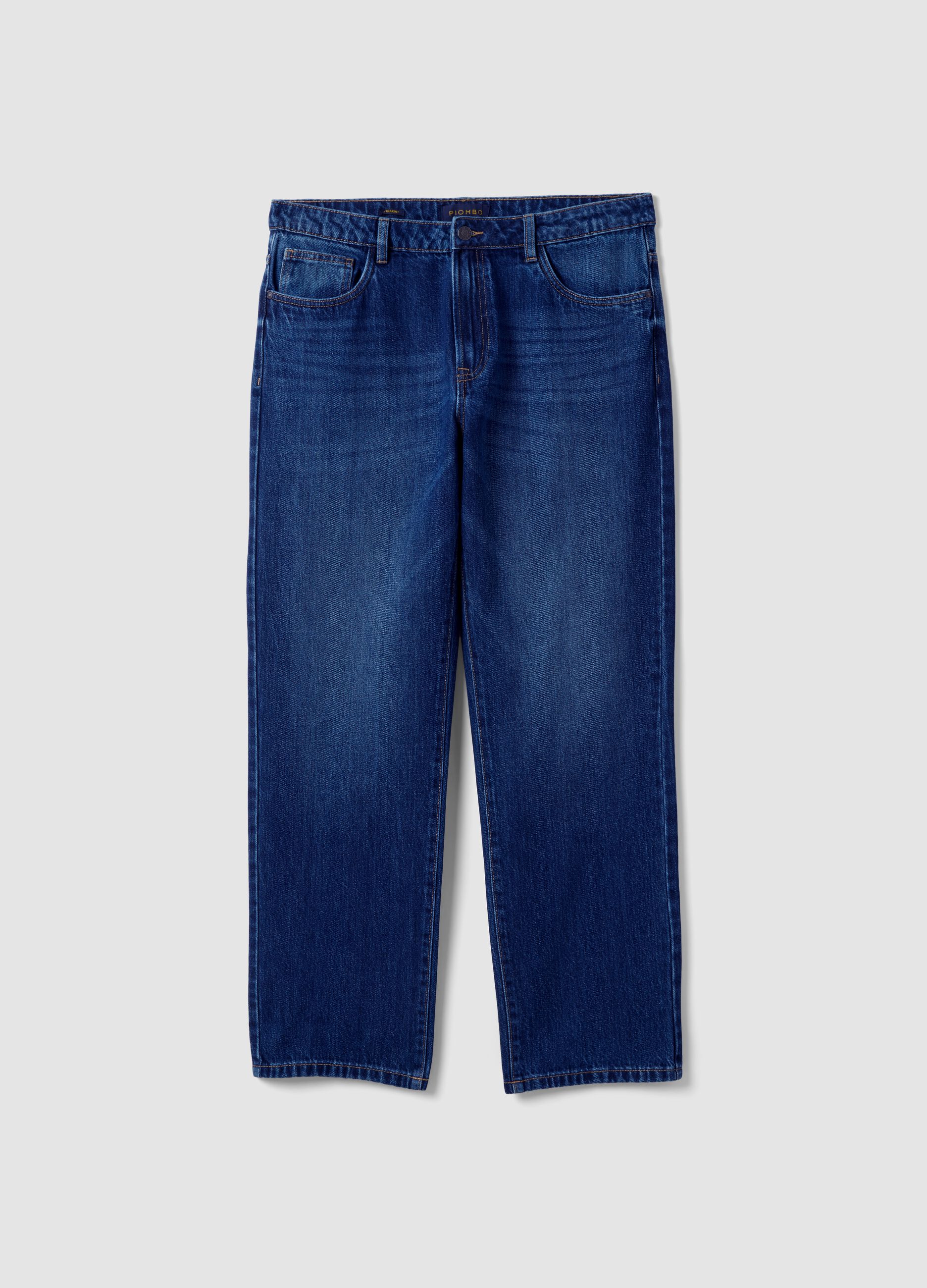 Jeans blu in puro cotone straight fit