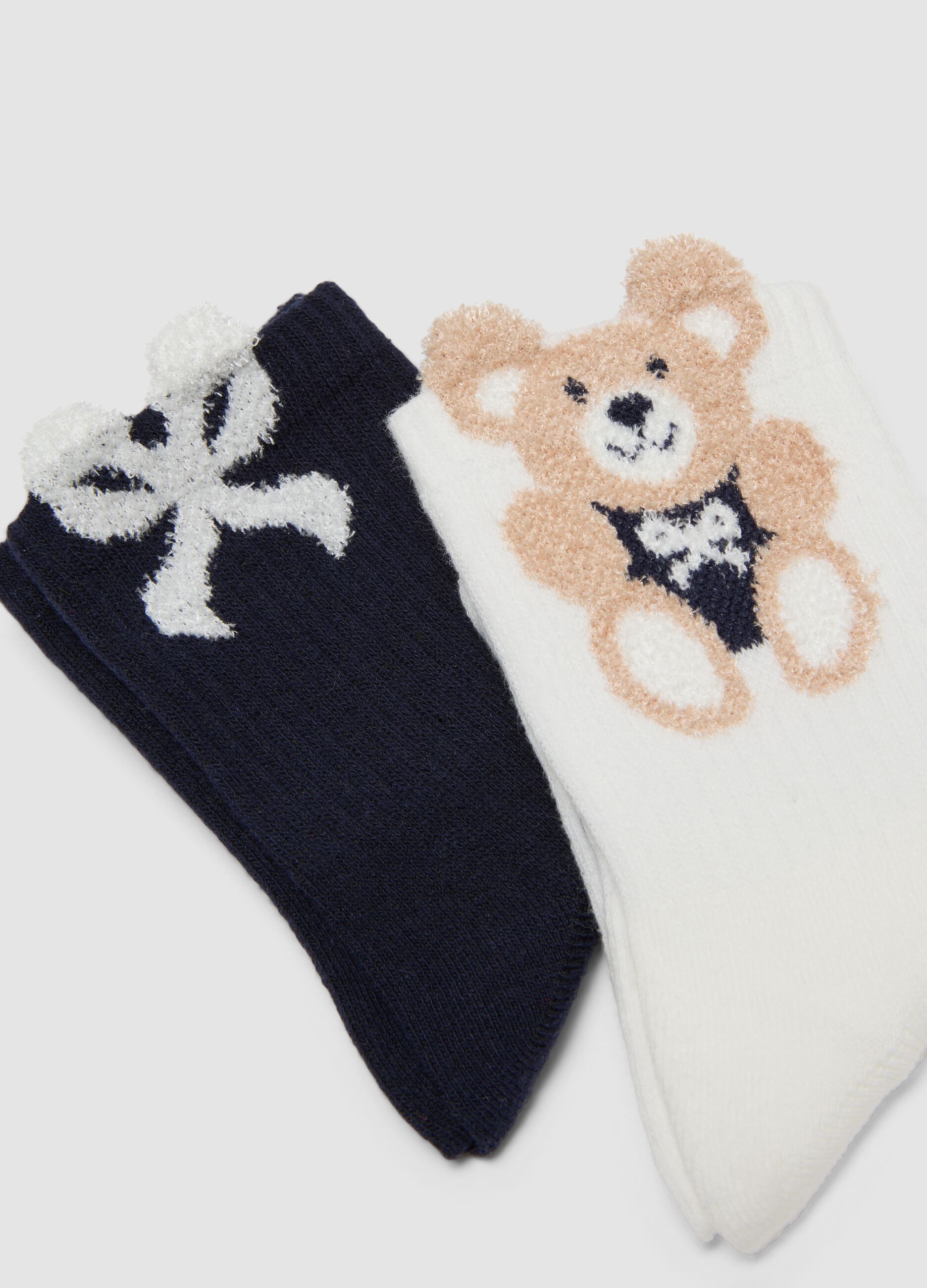 Girls&rsquo; multicolour midi socks 3-pack in stretch organic cotton