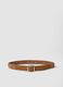 Brown genuine leather belt with studs_0