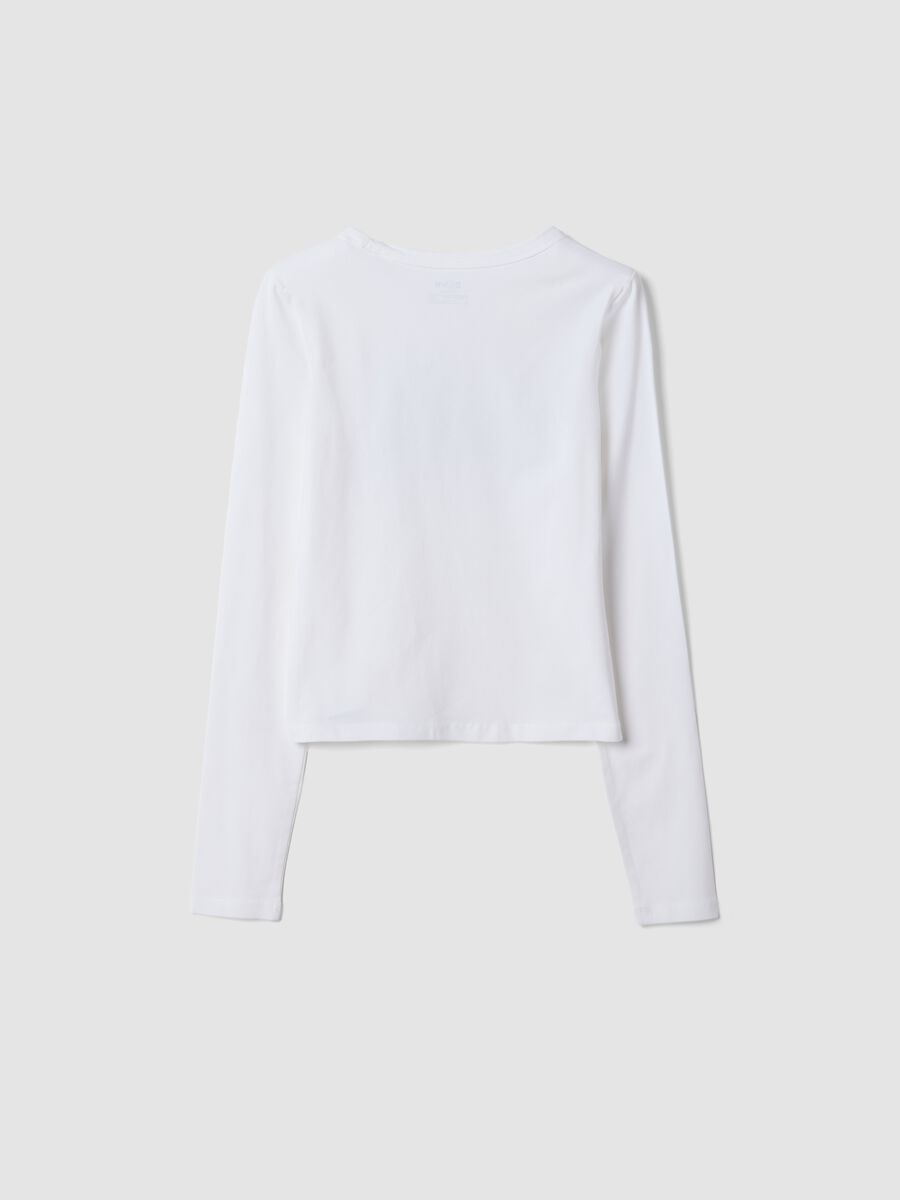 White stretch cotton T-shirt with Lilo & Stitch print_2