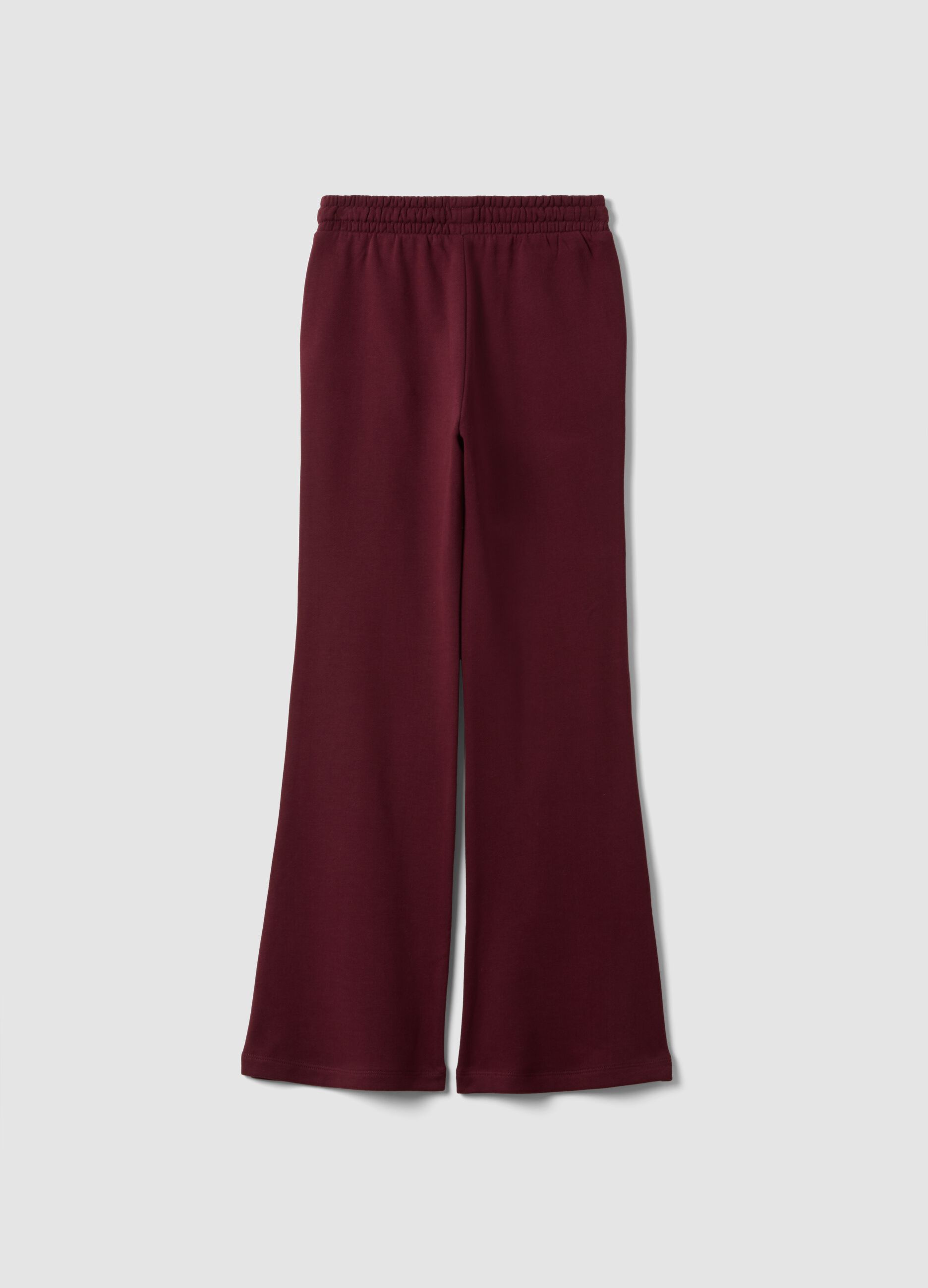 Purple flare trousers in pure organic cotton