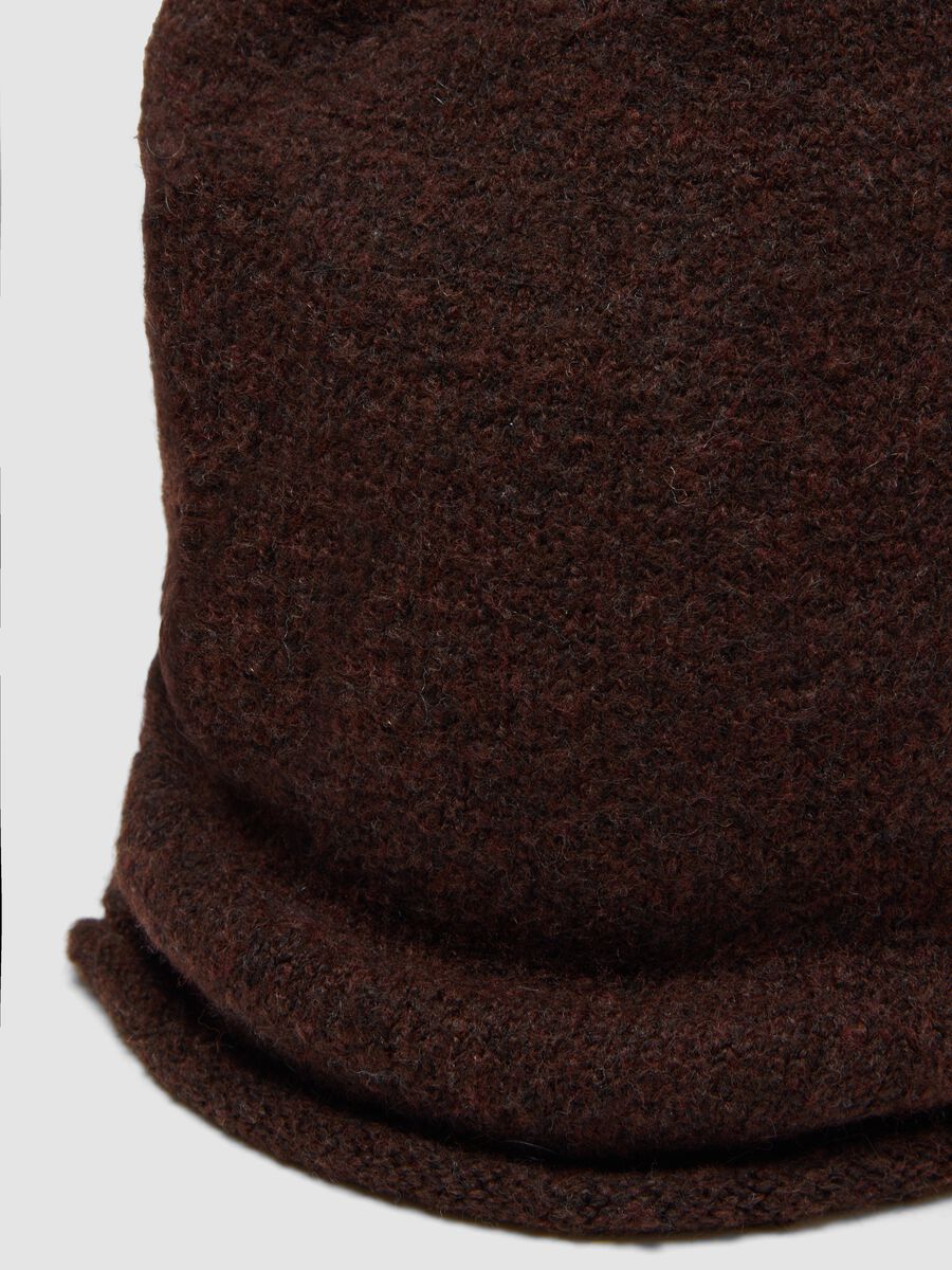 Brown jersey-knit stretch beanie_2