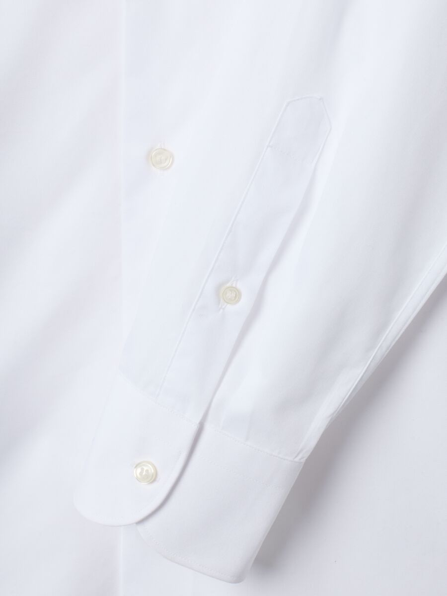 White pure cotton shirt with classic collar_5