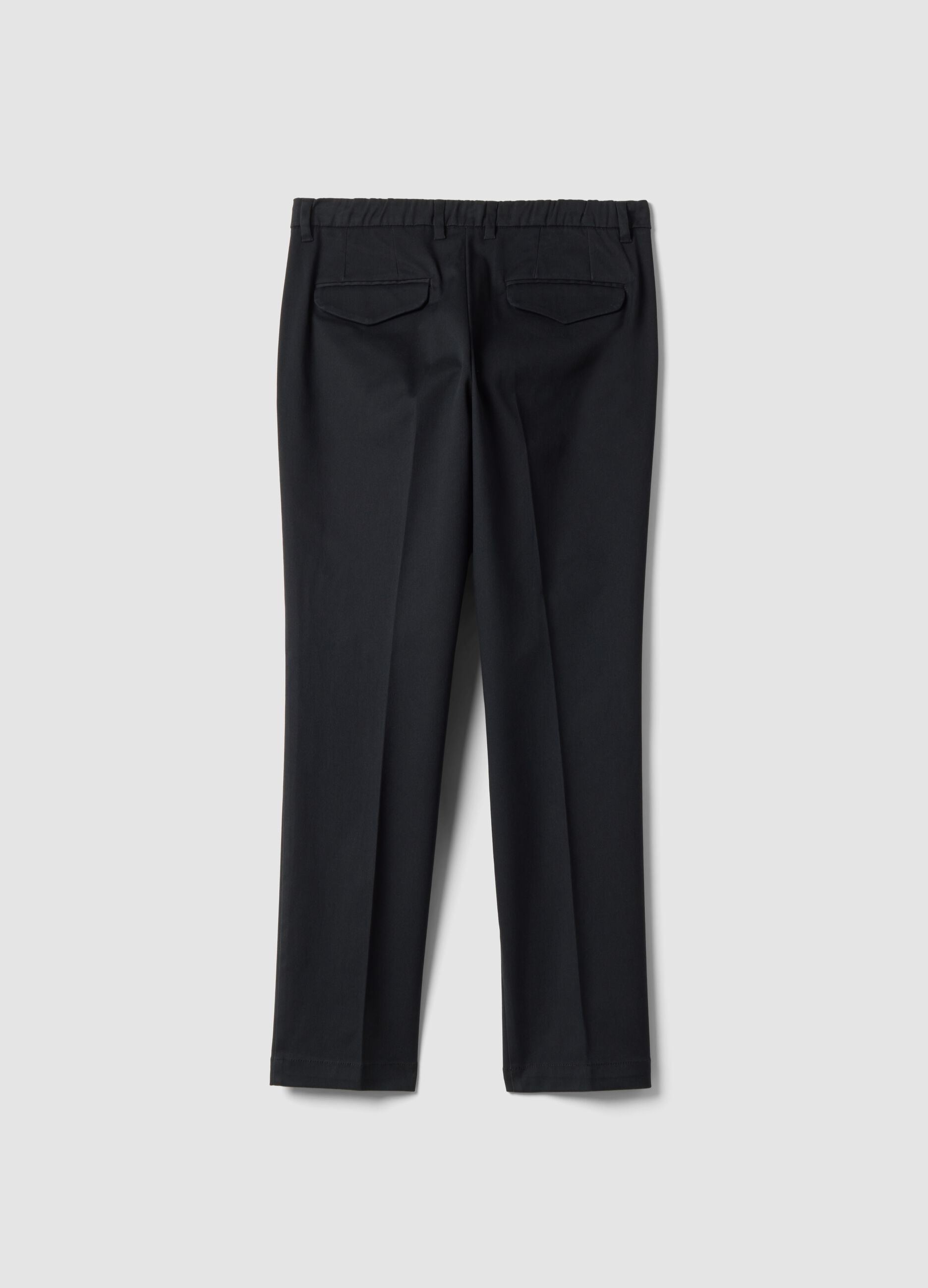 Grey slim-fit stretch twill chino trousers