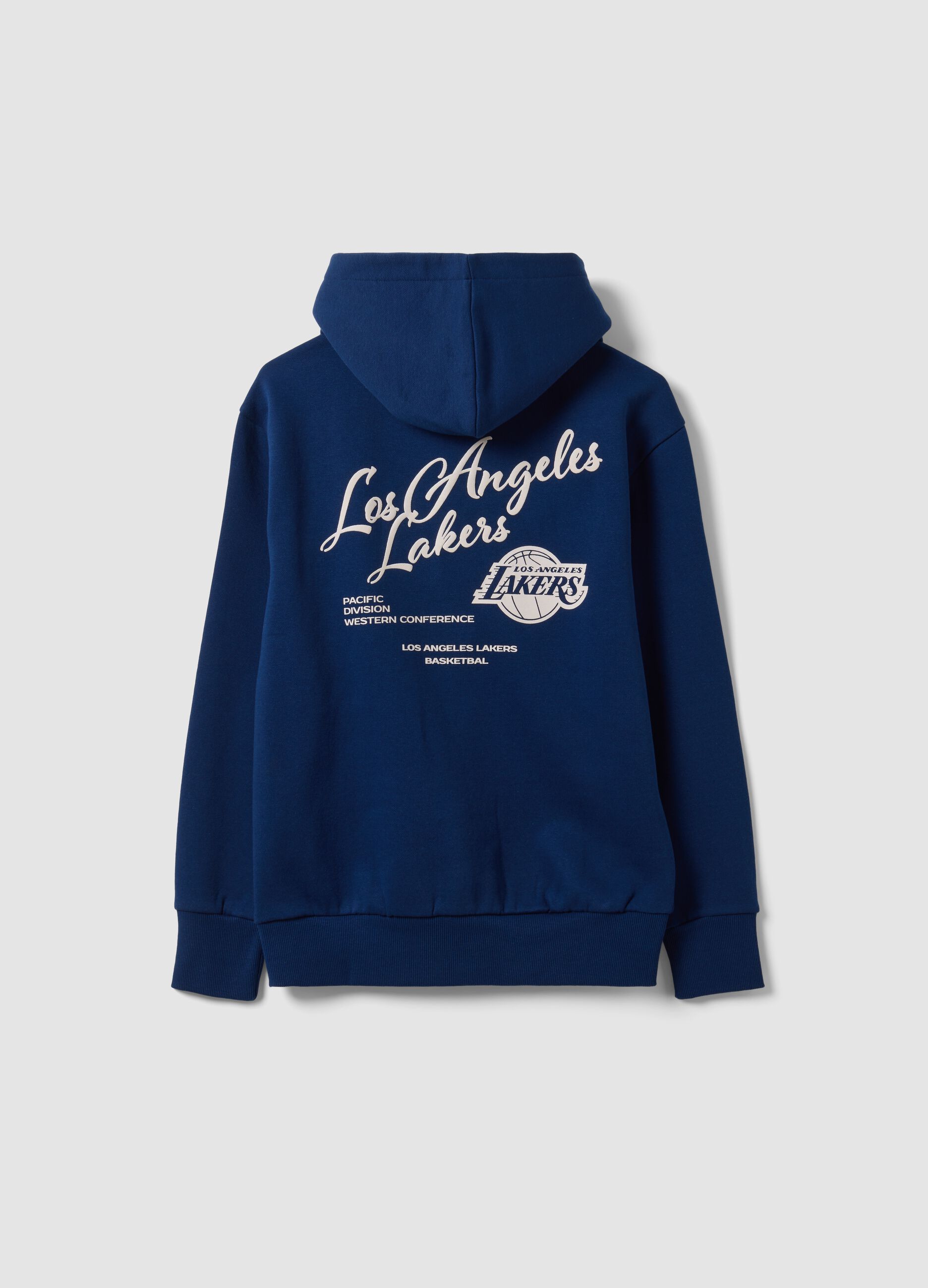 Blue cotton-blend hoodie with Lakers print for boys