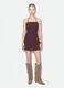 Brown polka-dot dress in viscose blend_0