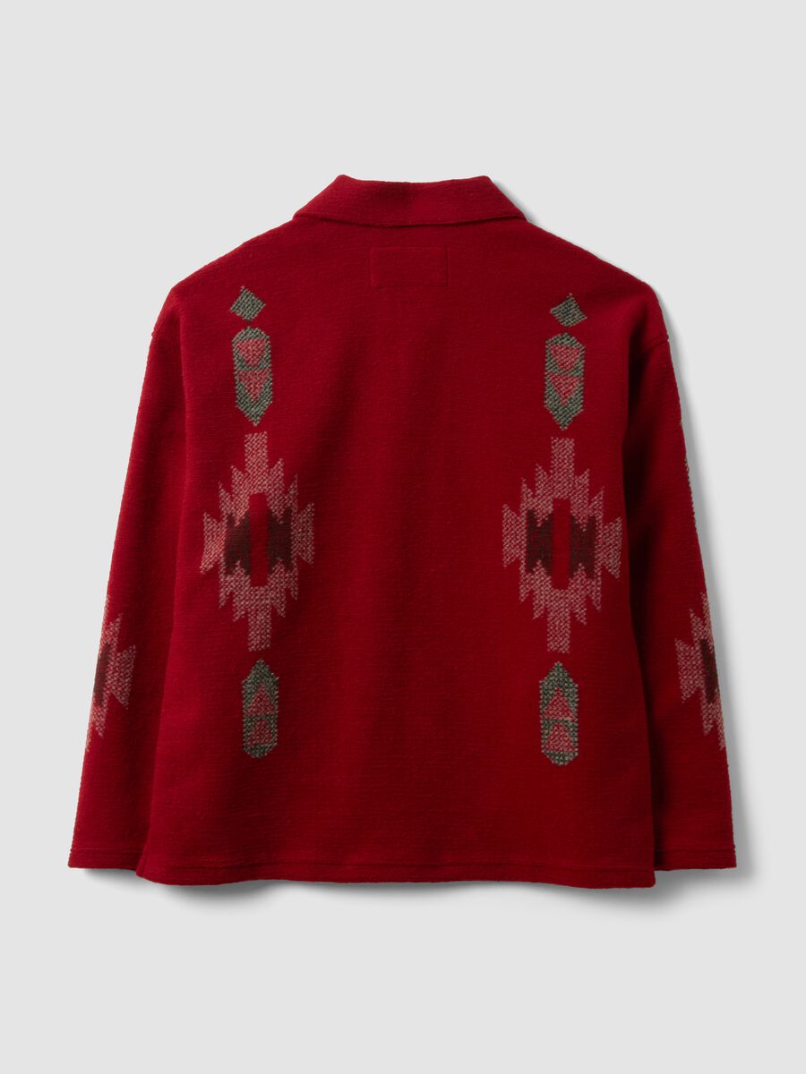 Red regular-fit jacquard shacket_6