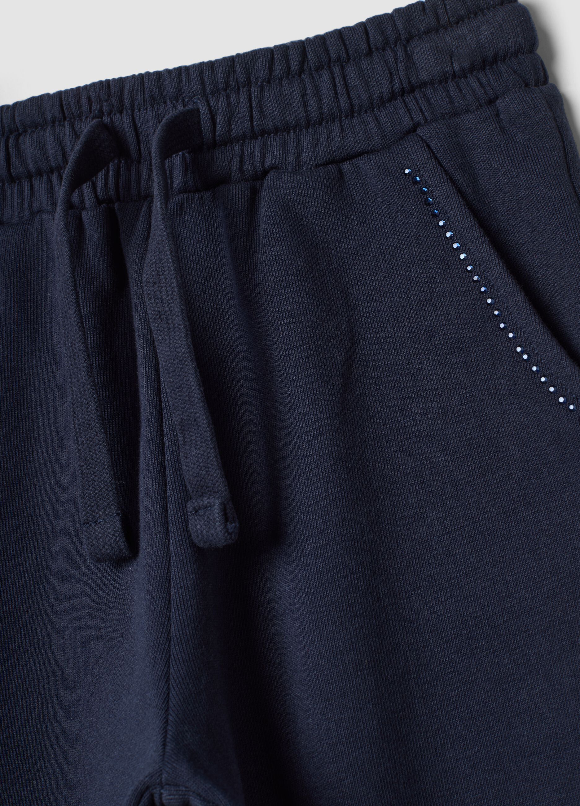 Blue pure cotton jogger trousers