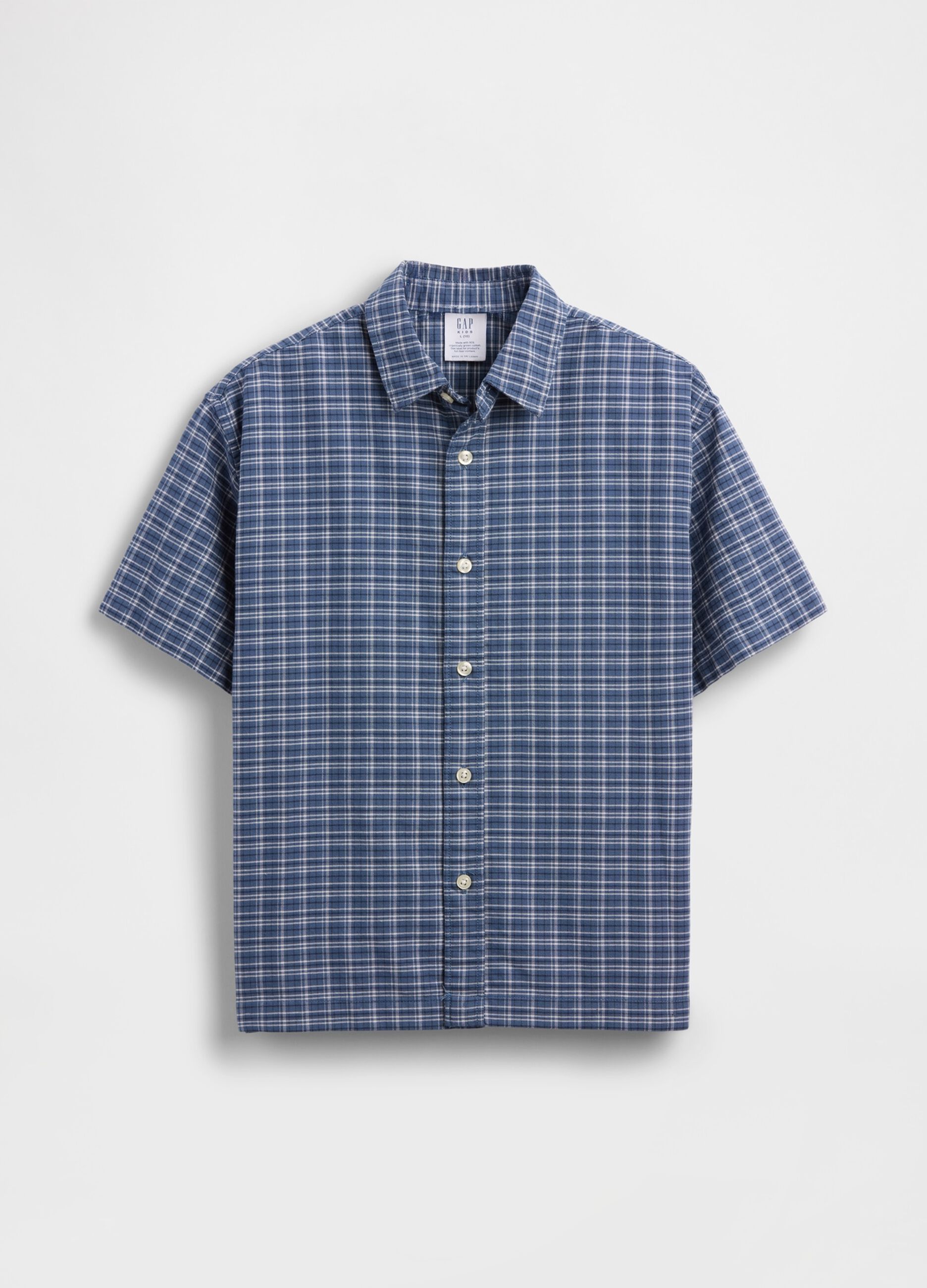 Short-sleeve stretch cotton shirt