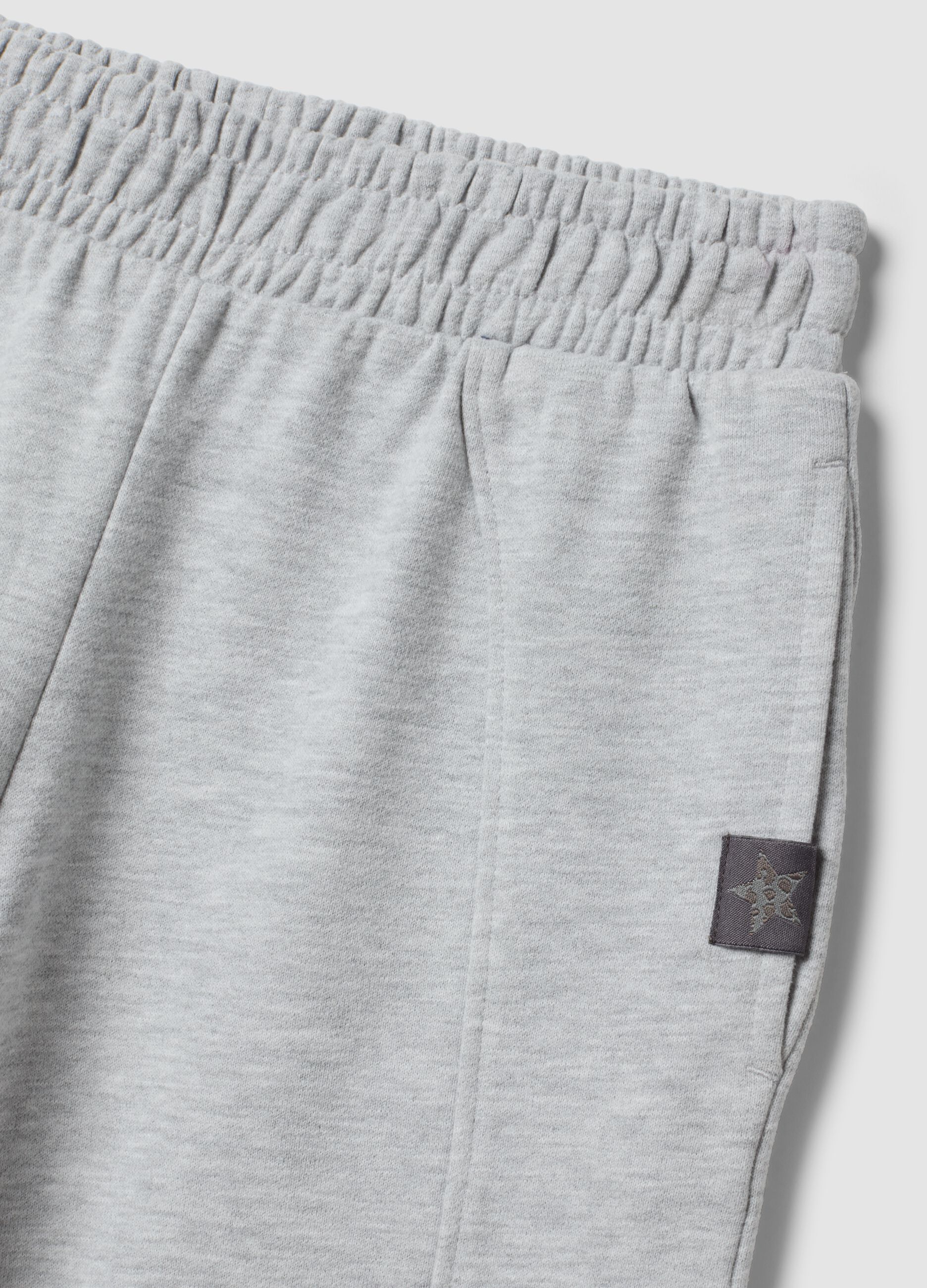 Grey wide-leg trousers in a cotton-viscose blend for girls