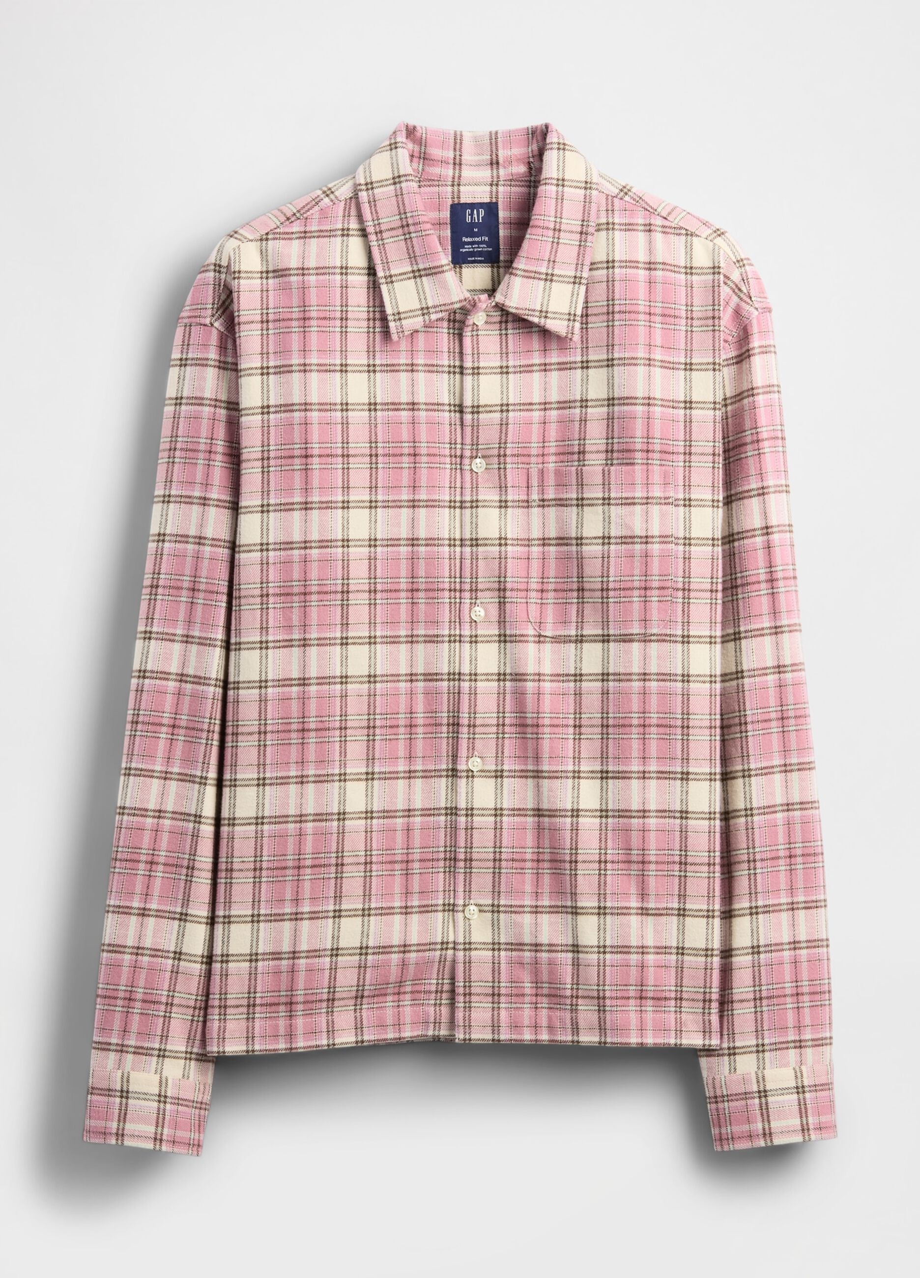 Long-sleeve pink cotton shirt