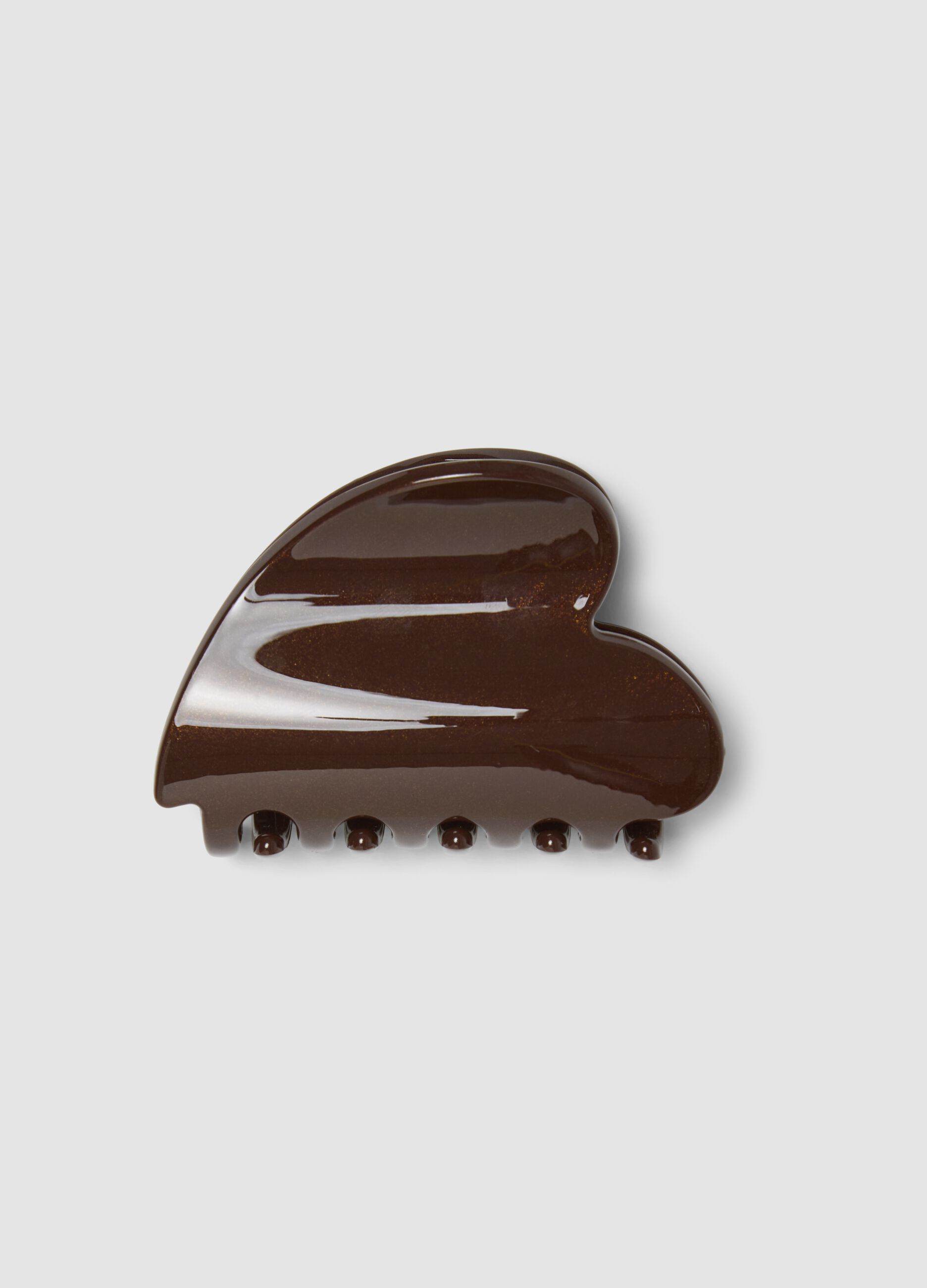 Glossy Brown Hair Clip