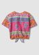 Multicoloured pure cotton shirt with front tie_4