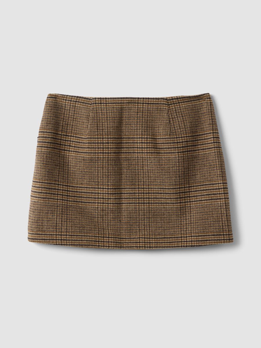 Brown wool-blend check mini skirt_6